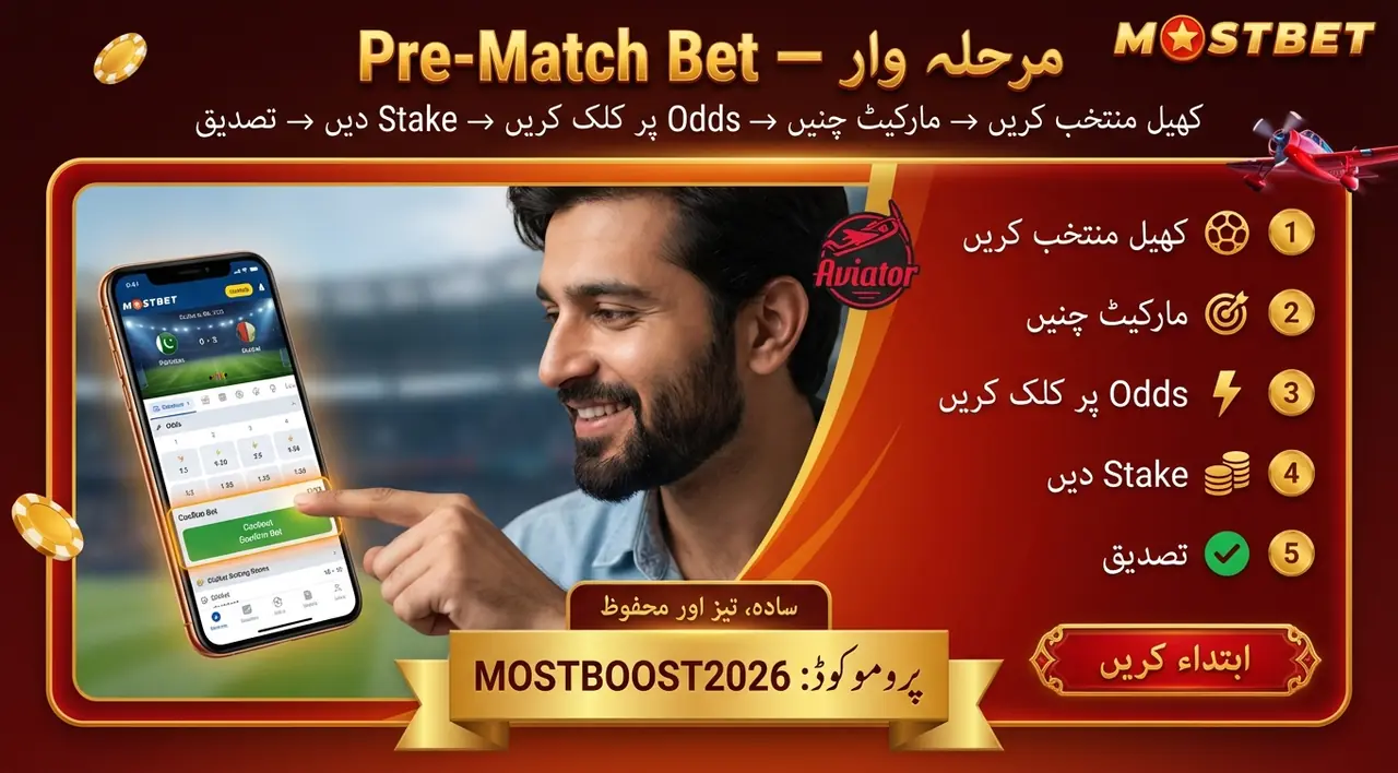Pre-Match Bet کیسے لگائیں: Step-by-Step